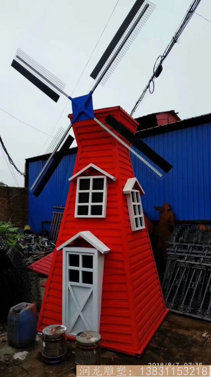 不锈钢风车雕塑创意，随风自转1